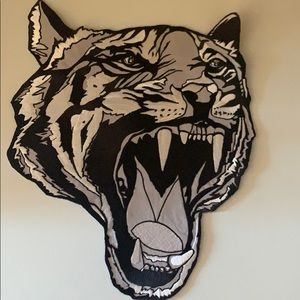 Tiger head jacket patch black and white